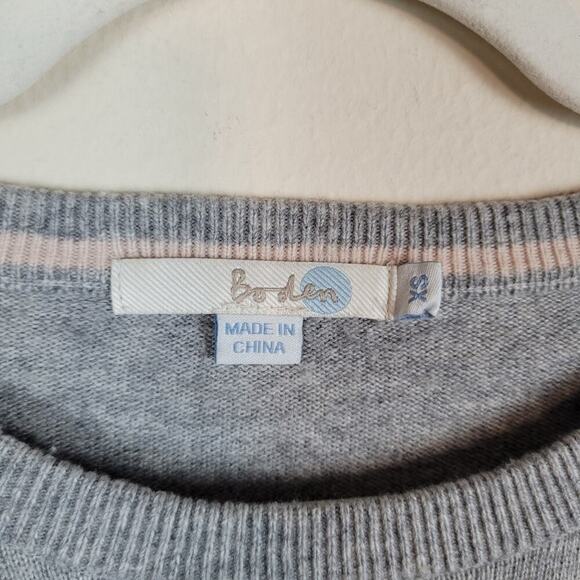 Boden Sweater Womens XS Gray Lovely Cashmere Wool Blend Crewneck Knit - Picture 3 of 8